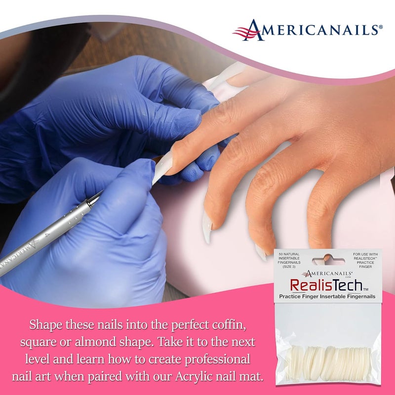 AMERICANAILS .COM Americanails RealisTech Practice Finger Insertable Fingernails 50ct - Image 4